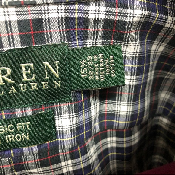 Mens Ralph Lauren size medium plaid dress shirt - Picture 5 of 8
